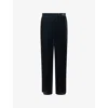 Emporio Armani Mens Black Beauty Velvet Straight-leg Woven Trousers In Black