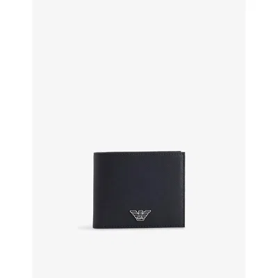 Emporio Armani Mens Black Logo-embellished Leather Wallet