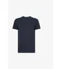 Emporio Armani Mens Blu Navy Logo-patch Relaxed-fit Cotton-jersey T-shirt