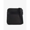 Emporio Armani Mens Jacquard Messenger Cotton-blend Cross-body Bag Bristol Black