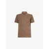 Emporio Armani Collared Shirt With Short Sleeves In Chocolate Chip
