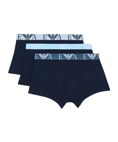 Emporio Armani Mens Core Logo Boxers 3-pack In Blue
