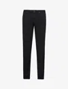 Emporio Armani Eagle Logo-embossed Brand-patch Slim-fit Stretch-denim Jeans In Blue