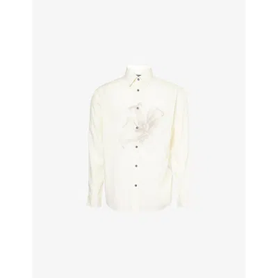 Emporio Armani Asv Lyocell Blend Shirt With Lily Print In White