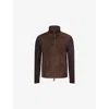 Emporio Armani Mens Blouson Knitted Suede And Wool-blend Jacket Meteorite In Gray