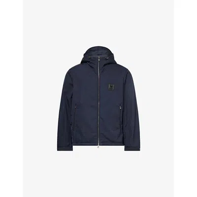 Emporio Armani Mens Logo-patch Jacket Iconico 0920 Blu Nav In Blue