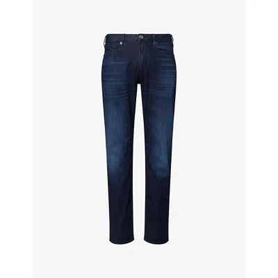 Emporio Armani Mens Medium Blue Denim 09 Mid-rise Straight-leg Denim Jeans