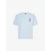 Emporio Armani Mens Subdued Blue Seahorse Crewneck Cotton-jersey T-shirt In Blue