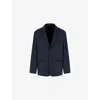 Emporio Armani Single-breasted Jacket In A Lightweight Virgin-wool Blend Twill In Iconico 0920 Blu Nav