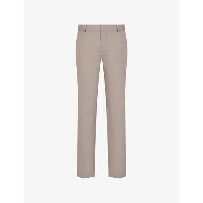 Emporio Armani Lightweight Virgin Wool-blend Twill Chinos In Beige