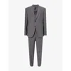 Emporio Armani Mens M Line Sharkskin Single-breasted Wool Suit Grey In Grey