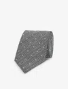 Emporio Armani Mens Grigio Branded-pattern Silk Tie In Grigio