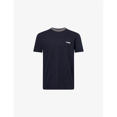 EMPORIO ARMANI MENS ICONICO 0920 BLU NAVY EA ICONIC SHORT-SLEEVE COTTON T-SHIRT