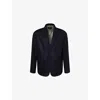 Emporio Armani Mens Single-breasted Notched-lapel Wool-cashmere Blend Sport Blazer Iconico 0920 Blu Nav In Black