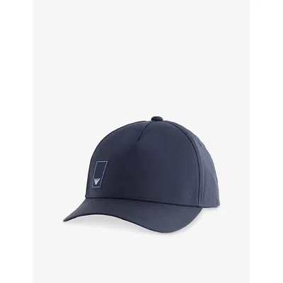 Emporio Armani Mens Iconico 0920 Blu Navy Ea Logo-patch Woven Baseball Cap In Blue