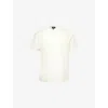 Emporio Armani White T-shirt With Logo On The Front Tone-on-tone In Cotton Man In Jet Stream Chevron