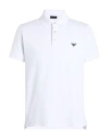 Emporio Armani Logo Embroidery Cotton Polo Shirt In White