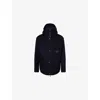 Emporio Armani Mens Logo-patch Flap-pocket Wool-cashmere Blend Jacket Iconico 0920 Blu Nav In Blue