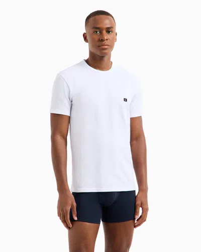 Emporio Armani Mens Logo Print Loungewear T-shirt In White