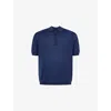 Emporio Armani Asv Plain-knit Jumper With Polo-shirt Collar, In A Wool And Lyocell Blend