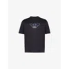 Emporio Armani Crew Neck Logo T-shirt In Navy