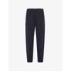 Emporio Armani Mens  Logo-embroidered Tapered-leg Mid-rise Cotton-blend Jogging Bottoms In Navy