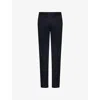 Emporio Armani Stretch Twill Tailored Pants In Navy