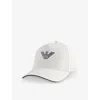 Emporio Armani Mens Off White Brand Logo-print Cotton Cap