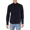 Emporio Armani Mens Printed Cotton Button-down Shirt In Blue