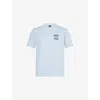 Emporio Armani Mens Subdued Blue Seaside Embroidered Cotton-jersey T-shirt Xl