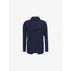 Emporio Armani Mens Vulcan Funnel-neck Patch-pocket Jersey Blazer In Blue