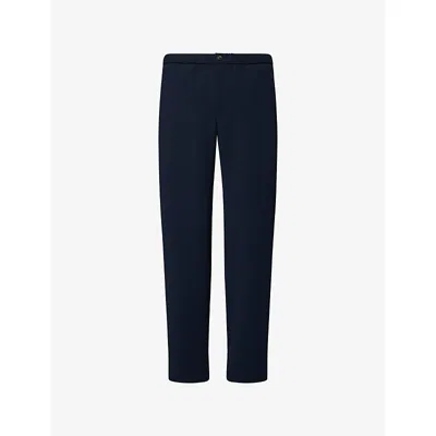 Emporio Armani Mens Vulcan Straight-leg Mid-rise Textured-woven Trousers In Blue