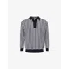 Emporio Armani Icon Virgin-wool Jumper With Polo-shirt Collar And Embossed Knit
