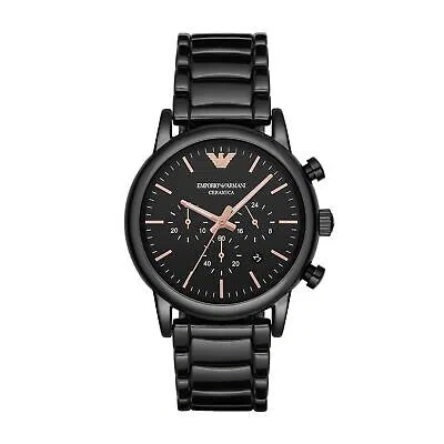 Pre-owned Emporio Armani Mens Wristwatch  Luigi Ar1509 Chrono Ceramic Black