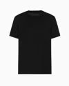Emporio Armani Jersey T-shirt With All-over Jacquard Eagle In Black