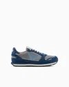 Emporio Armani Mesh Sneakers With Suede Details And Eagle Patch In Blue