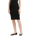 Emporio Armani Shimmer Knit Midi Pencil Skirt In Solid Black