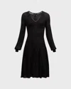 Emporio Armani Metallic Ribbed A-line Midi Dress In Black