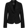 Emporio Armani Metallic Tweed Blazer In Black