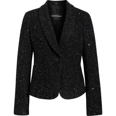 EMPORIO ARMANI EMPORIO ARMANI METALLIC TWEED BLAZER