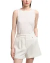 Emporio Armani Micro Boucle Shorts In Warm White