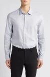 EMPORIO ARMANI MICRO CHECK COTTON BUTTON-UP SHIRT