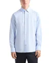 Emporio Armani Micro Chevron Textured New York Fit Shirt In Blue