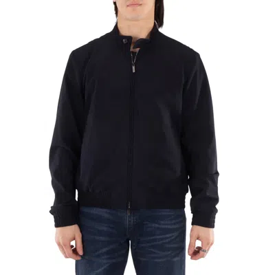 Emporio Armani Micro Pattern Guru Collar Blouson In Black