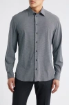 Emporio Armani Microdot Button-up Shirt In Gray
