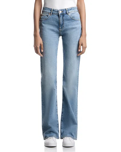 Emporio Armani Mid Rise Bootcut Jeans In Dark Blue Denim