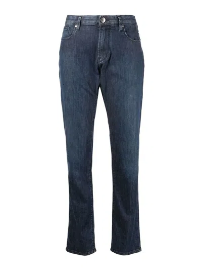 Emporio Armani Mid-rise Slim-cut Jeans In Light Wash