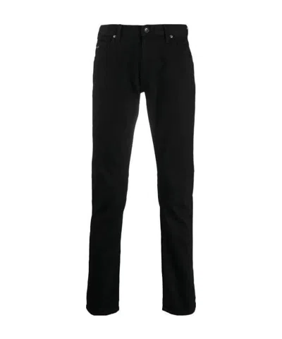 Emporio Armani Mid-rise Slim-fit Jeans In Black