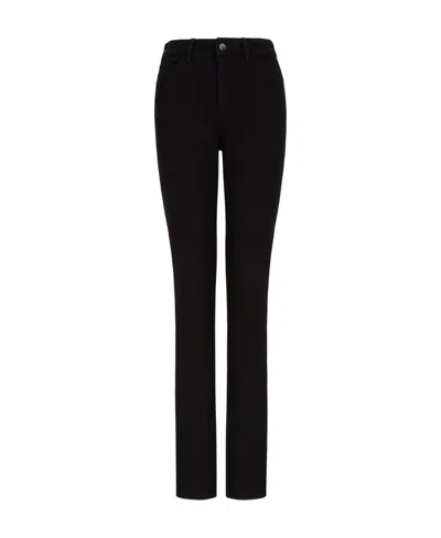 Emporio Armani Mid-rise Slim-fit Jeans In Black