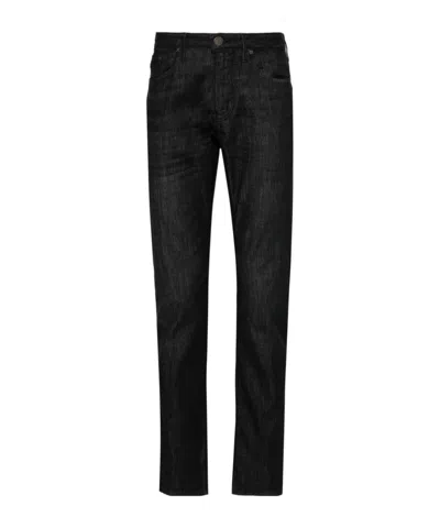 Emporio Armani Mid-rise Slim-fit Jeans In Black